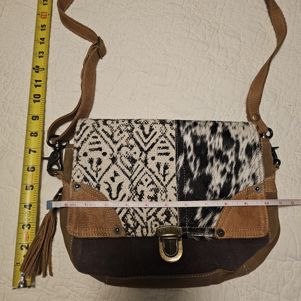 Myra Bag Black and Brown Crossbody Bag Like New Clean Beautiful Bag